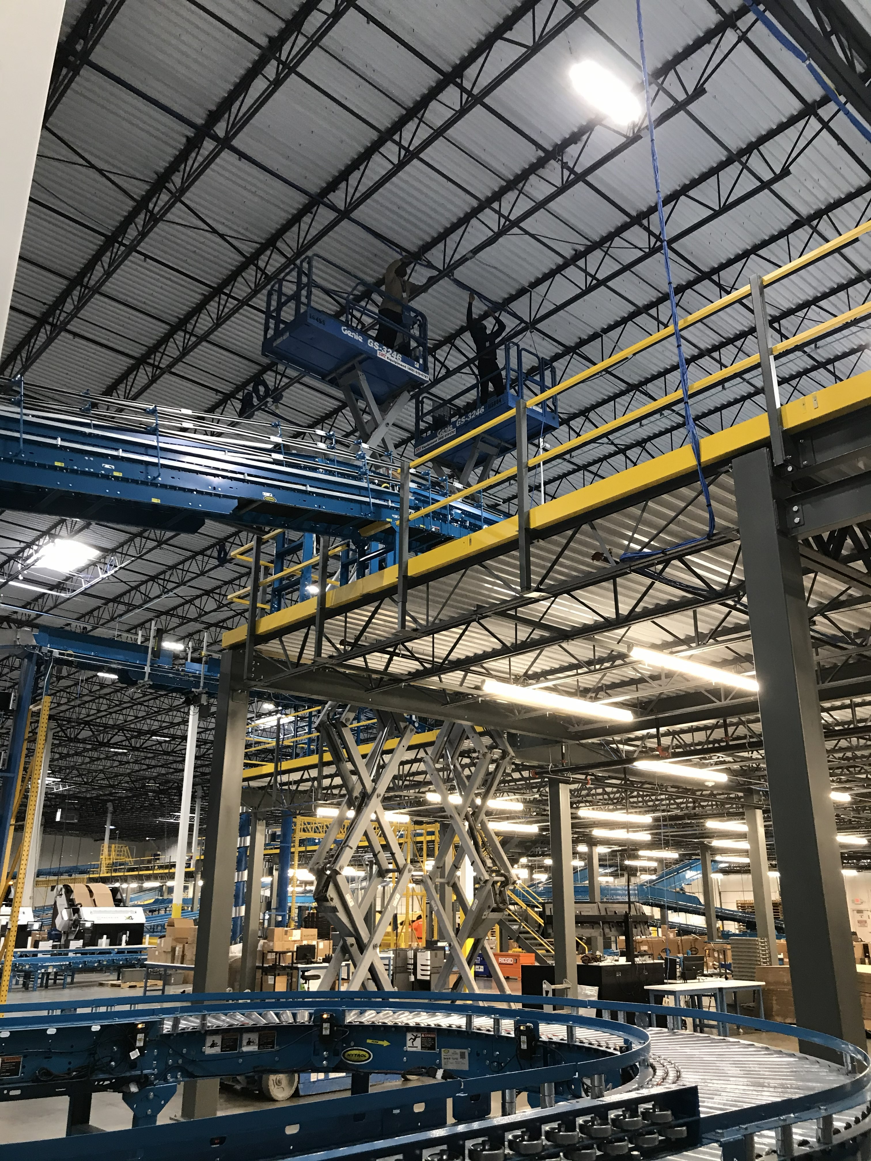 Commercial warehouse cabling installation